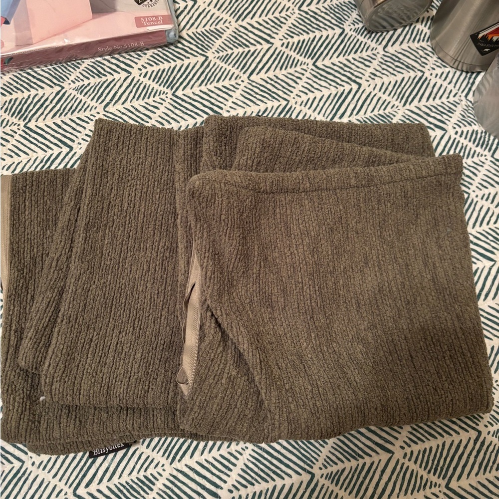 Source Unknown Olive Green Textured Pillow Covers